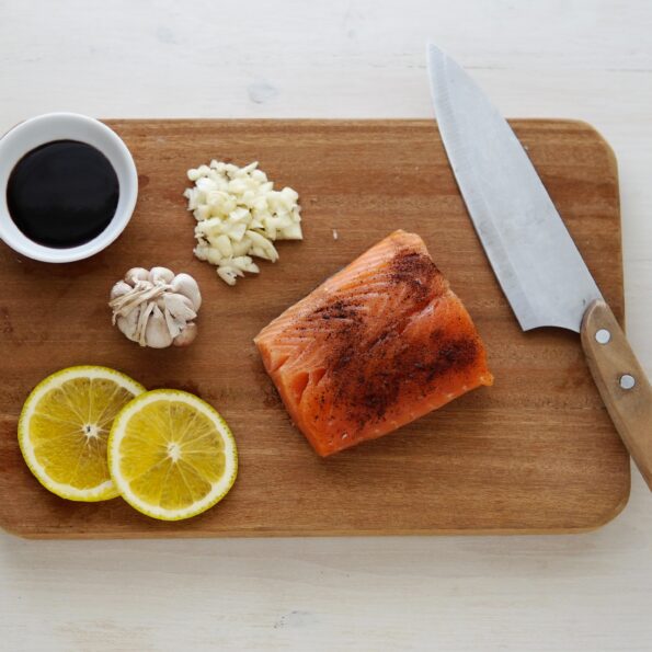 Delicious salmon with zesty lemon and garlic.